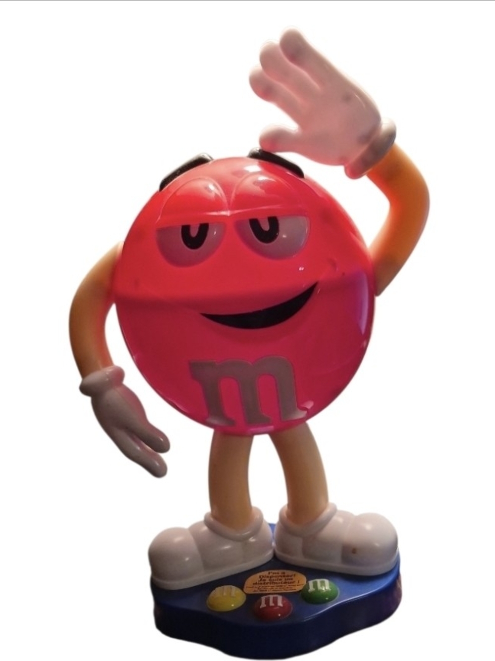 M&M Red Candy Dispenser M&M'S Pink Character Figure with Multi-Button Light Base